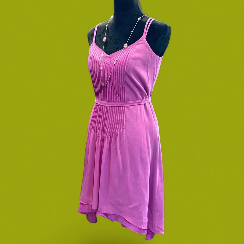 Fairy Preppy Coquette Mod Fit & Flare Purple Dress Long Sleeve Small